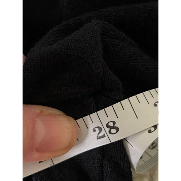 EUC Vintage Navy & White Cardigan With Striped Trim & Collared Shirt Layer - Picture 6 of 7